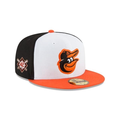 White Baltimore Orioles Hat - New Era MLB Jackie Robinson Day 59FIFTY Fitted Caps USA5236810